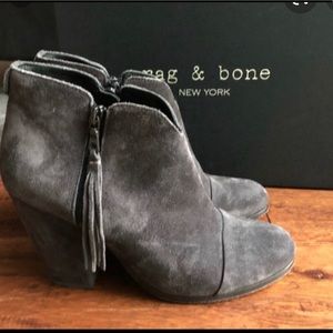 Rag & Bone Grey Margot Fringe Booties